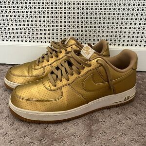 Gold Nike Air Force 1s